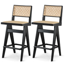Load image into Gallery viewer, Keira - Bar Stool (Set of 2) - Black / Rattan