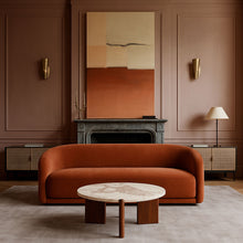 Load image into Gallery viewer, Varenna - Marble Top And Acacia Wood Base Coffee Table - Cream
