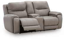 Load image into Gallery viewer, Real Moments - Power Reclining Loveseat With Audio Seating - Ash