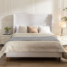 Load image into Gallery viewer, Hayden - Upholstered Wingback Bed With Tall Headboard