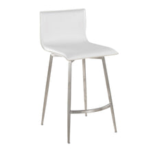 Load image into Gallery viewer, Mara - Upholstered Contemporary Fixed Height Counter Stool With Swivel (Set of 2) - White