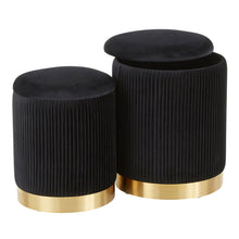 Load image into Gallery viewer, Marla - Contemporary Nesting Pleated Ottoman Set