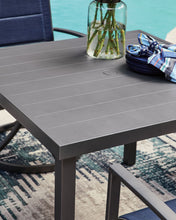 Load image into Gallery viewer, Rocky Creek - Square Dining Table With Umbrella Option - Gray