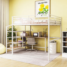 Load image into Gallery viewer, Loft Bed With Desk And Lateral Storage Ladder