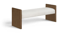 Load image into Gallery viewer, Hickory - Fabric Upholstered Bench - Brown Frame