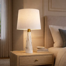 Load image into Gallery viewer, Enclave - Hydro Table Lamp With On / Off Switch Base Shade - Gold / White / White Marble