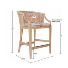 Load image into Gallery viewer, Casual Handcrafted Rattan Counter Stool
