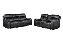 Load image into Gallery viewer, U8880 - Power Reclining Sofa / Power Console Reclining Loveseat - Black