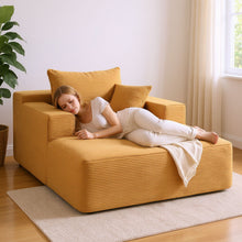 Load image into Gallery viewer, Convertible Chaise Lounge Chair With Wide Armrest & Throw Pillows