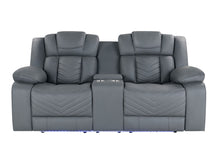 Load image into Gallery viewer, U7069 - 3 Piece Living Room Set (Power Reclining Sofa/Power Console Reclining Loveseat With LED +Immersive Sound/Power Recliner) - Gray