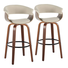 Load image into Gallery viewer, Vintage Mod - Mid Century Modern Fixed Height Barstool With Swivel & Round Footrest (Set of 2)