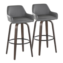 Load image into Gallery viewer, Daniella - Contemporary Fixed Height, Barstool With Swivel With Round Footrest (Set of 2)