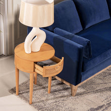 Load image into Gallery viewer, Cabana - Round Cane Storage Side Table - Natural Brown Oak