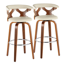 Load image into Gallery viewer, Gardenia - Mid Century Modern Fixed Height Barstool With Swivel With Round Footrest (Set of 2)