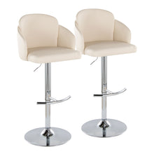 Load image into Gallery viewer, Dahlia - Contemporary Adjustable Barstool With Swivel With Rounded T Footrest (Set of 2)