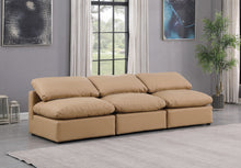 Load image into Gallery viewer, Indulge - Faux Leather 3 Piece Modular Armless Sofa - Tan