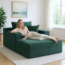 Load image into Gallery viewer, Convertible Chaise Lounge Chair With Wide Armrest & Throw Pillows