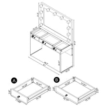 Load image into Gallery viewer, Afshan Makeup Vanity Table with LED Mirror - Ego Home Furniture