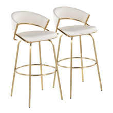 Load image into Gallery viewer, Jie - Fixed Height Contemporary Barstool With Swivel With Round Footrest (Set of 2)