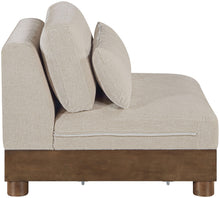 Load image into Gallery viewer, Turin - Chenille Fabric Upholstered Modular Armless Chair - Taupe / Brown Walnut