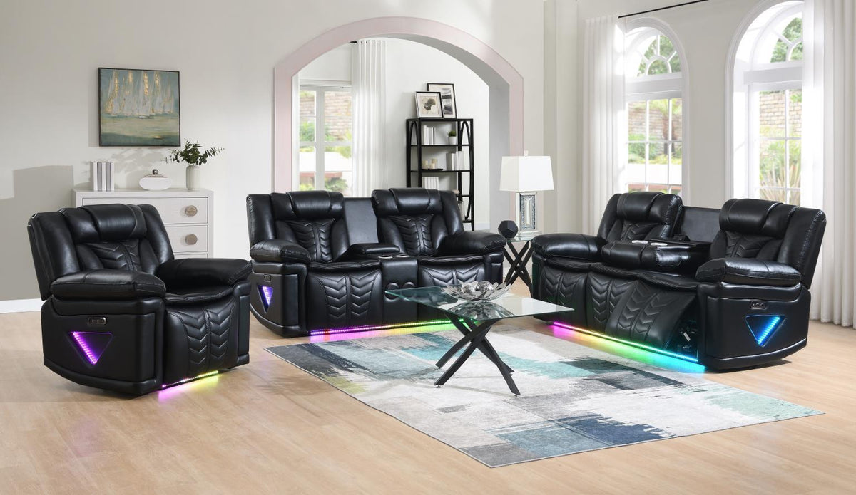 U6039 - Reclining Loveseat - Black