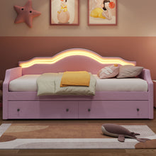 Load image into Gallery viewer, Upholstered Daybed With LED Lights And 2 Drawersme
