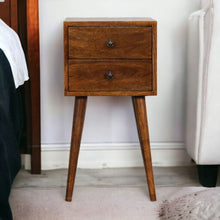 Load image into Gallery viewer, Mini 2 Drawer Nightstand