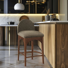 Load image into Gallery viewer, Waldorf - Boucle Stool With Brown Legs