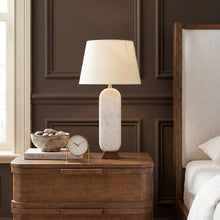 Load image into Gallery viewer, Solis - Genuine Marble And Mango Wood Base With Linen Textured Fabric Shade Table Lamp