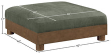 Load image into Gallery viewer, Turin - Chenille Fabric Upholstered Modular Ottoman - Walnut Base
