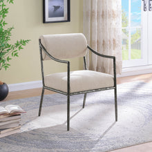 Load image into Gallery viewer, Bastille - Upholstered Dining Arm Chair (Set of 2) - Silver Frame