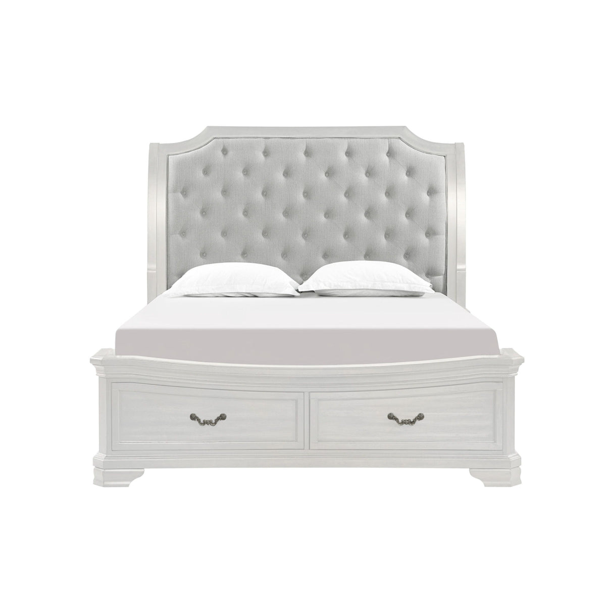 Lyndhurst - 6''6" / 6''0" King Storage Footboard & Slats - Vintage White