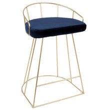 Load image into Gallery viewer, Canary - Contemporary / Glam Counter Stool (Set of 2) - Gold / Blue