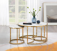 Load image into Gallery viewer, T328 - Gold Coffee Table & 2 End Tables - Gold