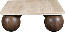 Load image into Gallery viewer, Strata - Travertine And Mango Wood Coffee Table - Brown / Beige