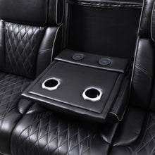 Load image into Gallery viewer, U70 - Power Reclining Sofa With Power Headrest, Reading Light, Massage, Heat, Ambient Lighting - Black