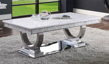 Load image into Gallery viewer, Zander - Printed Faux Marble Top & Mirrored Table - Marble