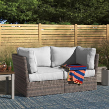 Load image into Gallery viewer, Modern Patio Wicker Loveseat With Cushions