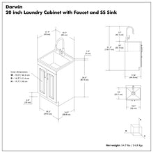 Load image into Gallery viewer, Darwin - Deluxe Laundry Cabinet With Pull-Out Faucet And Stainless Steel Sink