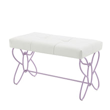 Load image into Gallery viewer, Priya II - Synthetic Leather Purple Bench - Purple / White