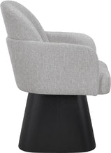Load image into Gallery viewer, Marlowe - Linen Textured Fabric Upholstered Swivel Dining Arm Chair - Stained Black