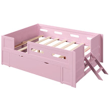 Load image into Gallery viewer, Platform Bed With Guardrail And Drawer