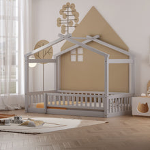 Load image into Gallery viewer, Bed House Bed Frame With Fence