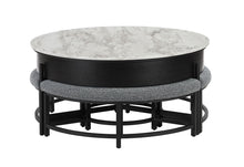 Load image into Gallery viewer, T42 - 4 Piece Living Room Set (Coffee Table With 3 Stools) - Black / Dark Gray