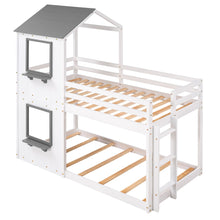 Load image into Gallery viewer, Bunk Bed Wood Bed & Roof, Window, Guardrail, Ladder