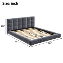 Load image into Gallery viewer, Upholstered Platform Bed Frame With Tufted Headboard