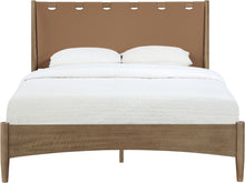 Load image into Gallery viewer, Santos - Vegan Leather Headboard And Wood Bed - Waxed Brown Frame