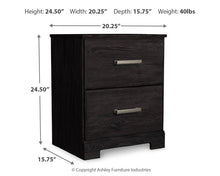 Load image into Gallery viewer, Belachime - Two Drawer Night Stand - Charcoal