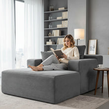 Load image into Gallery viewer, Convertible Chaise Lounge Chair With Wide Armrest & Throw Pillows