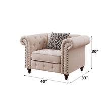 Load image into Gallery viewer, Aurelia - Linen Chair With Pillow - Beige